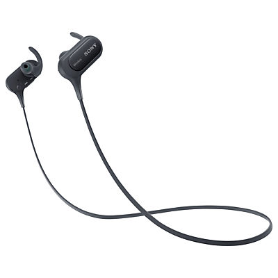 Sony MDR-XB50BS Extra Bass Bluetooth NFC Splash Resistant Wireless Sports In-Ear Headphones with Built-In Mic, Remote & Volume Control Black